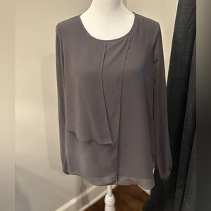 Elegant olive green draped Women's Top stretchy slinky fabric